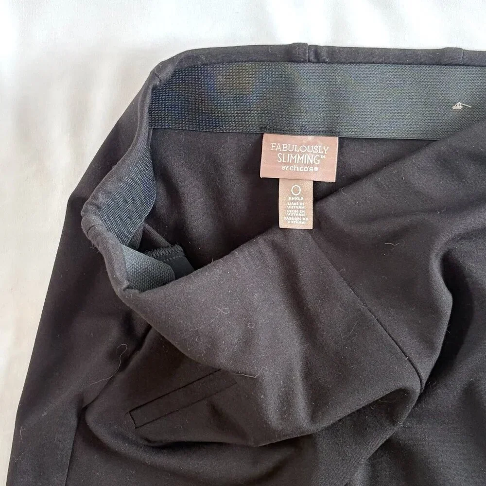 Chico's black knit pants Size 0 stretch cropped ankle